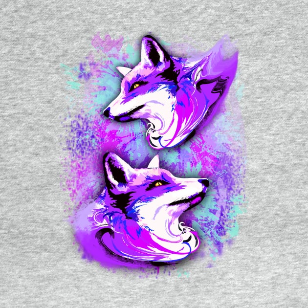 Purple Fox Spirit by BluedarkArt